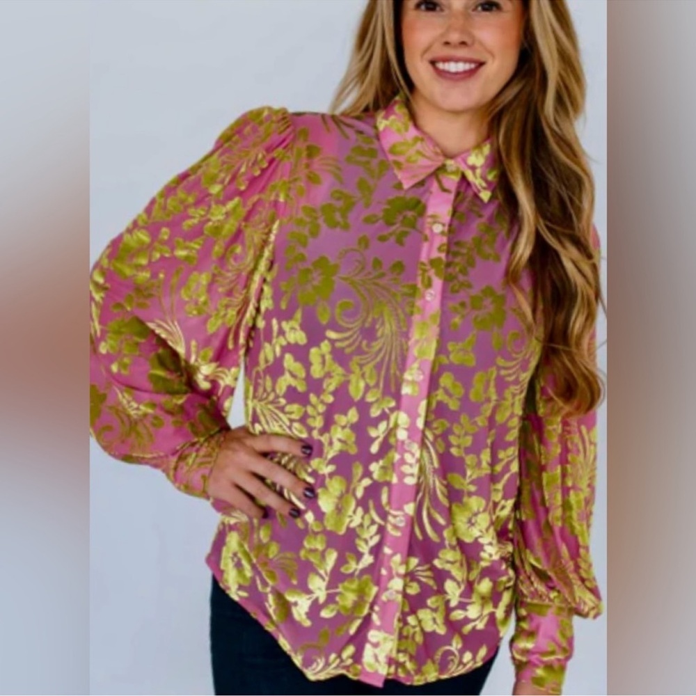 Floral Pink  blouse
